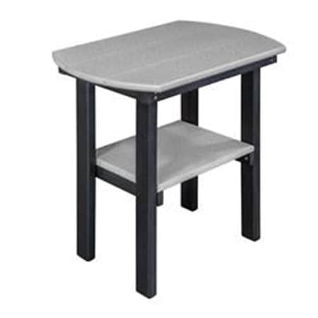 American Furniture 22 x 16 x 24 in. Oval End Table with Black Base, Light Gray 525LGB